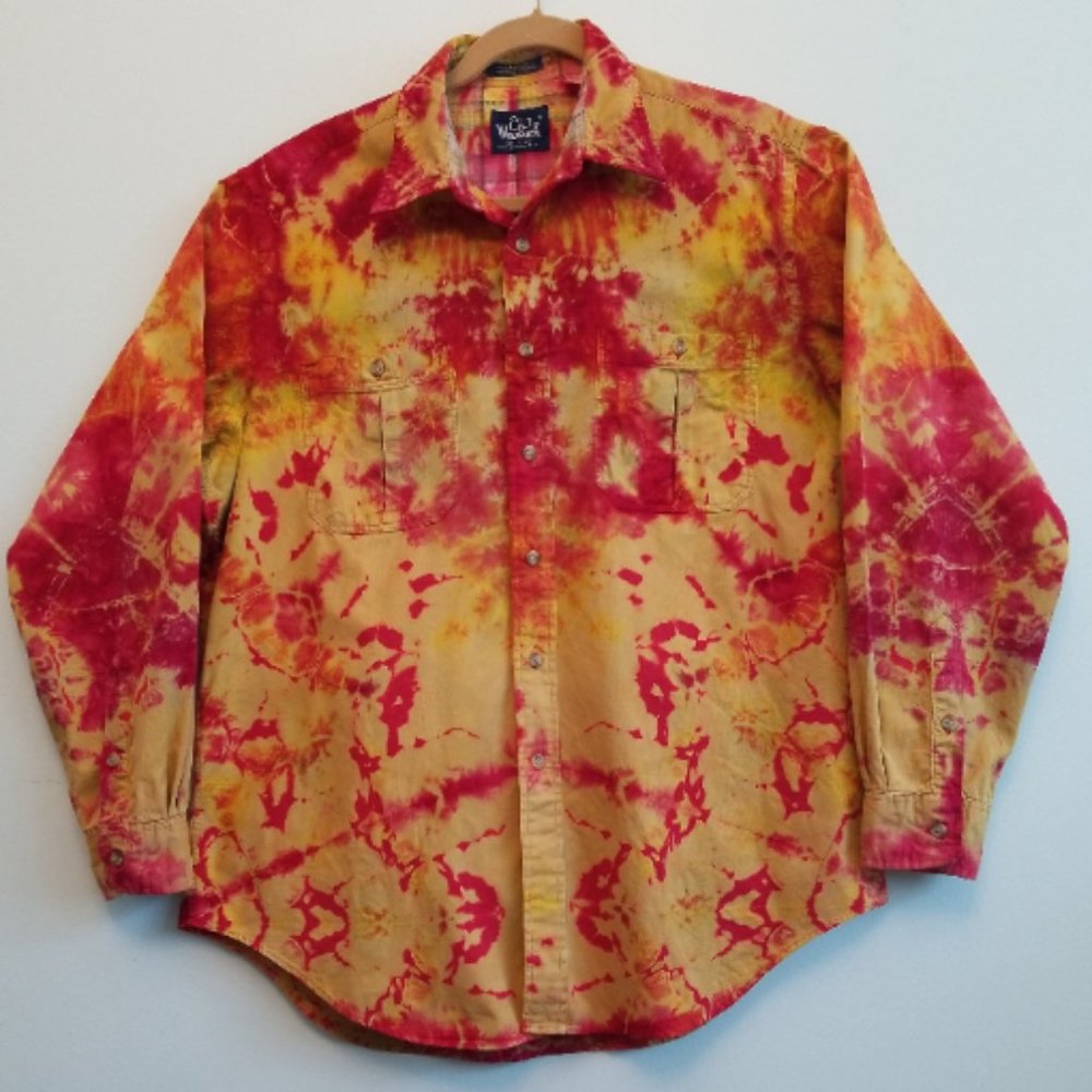 Men's L, One-of-a-kind Hand tied & dyed Shirt
